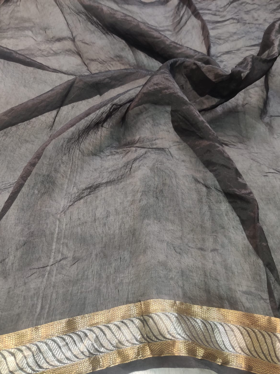 Banarasi Kora Organza Arashi Dyeing Kadua Interlock Weaving Designer Saree