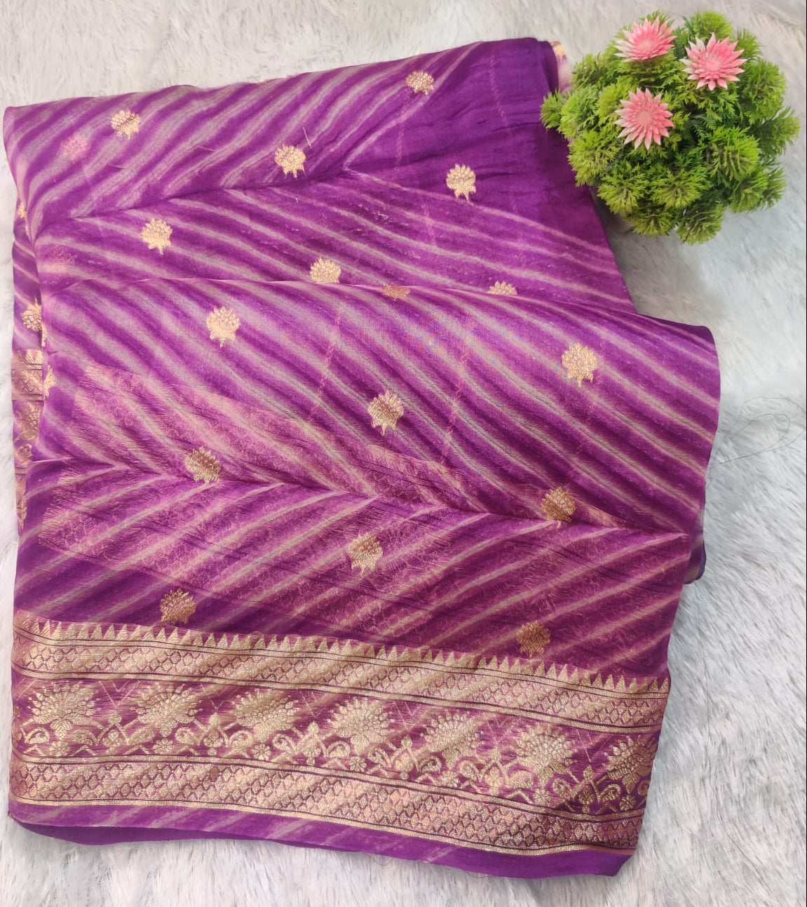 Banarasi Kora Organza Arashi Dyeing Kadua Interlock Weaving Designer Saree