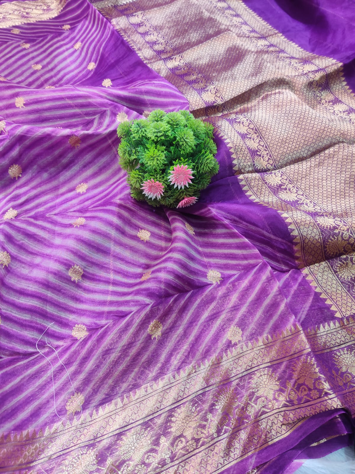 Banarasi Kora Organza Arashi Dyeing Kadua Interlock Weaving Designer Saree