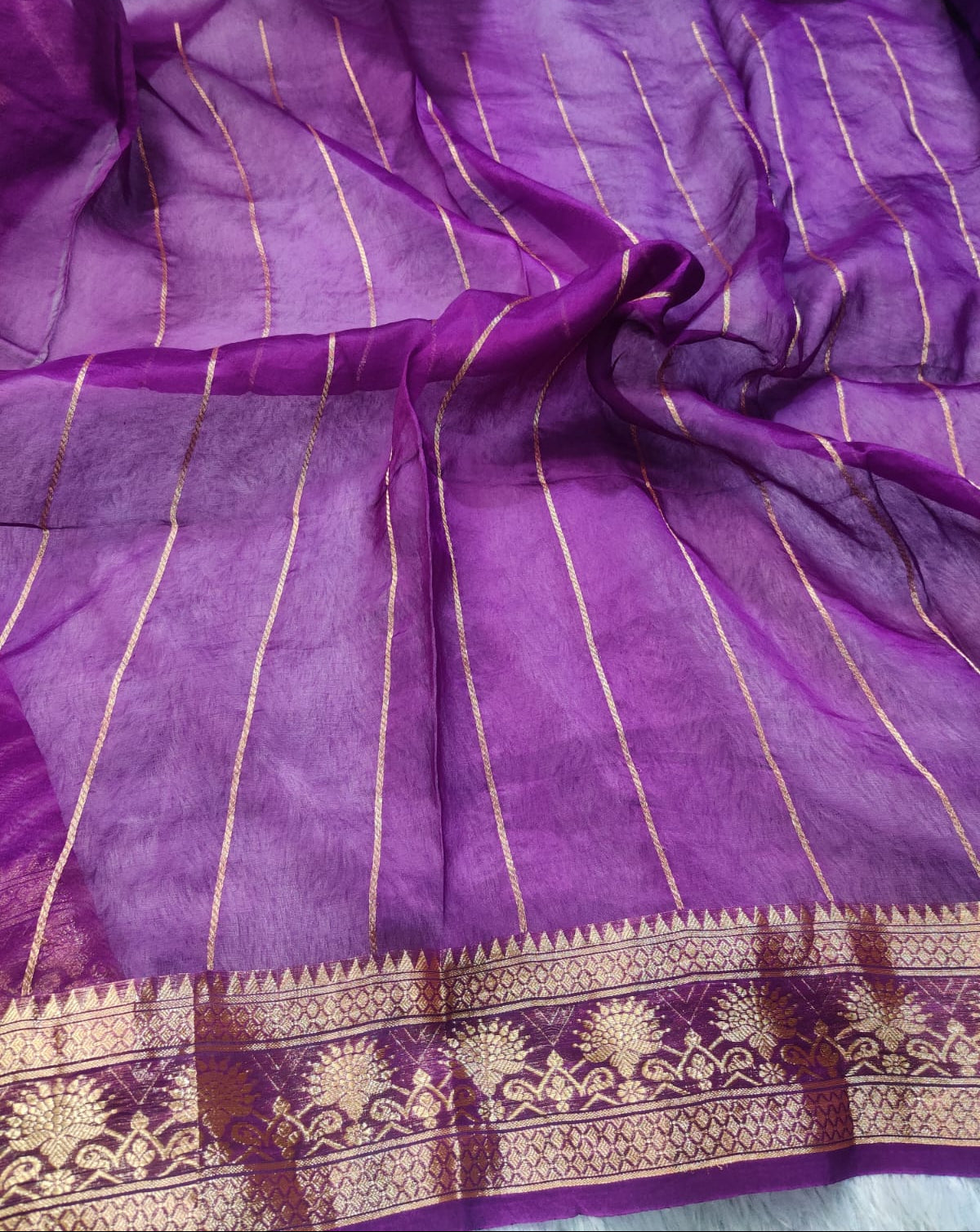 Banarasi Kora Organza Arashi Dyeing Kadua Interlock Weaving Designer Saree