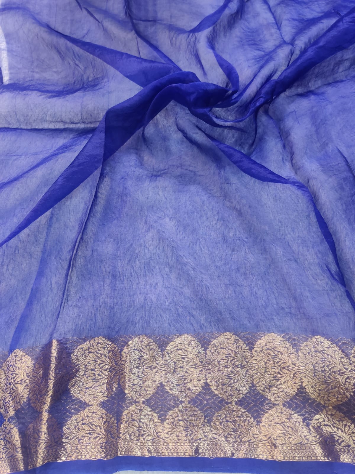 Banarasi Kora Organza Arashi Dyeing Kadua Interlock Weaving Designer Saree