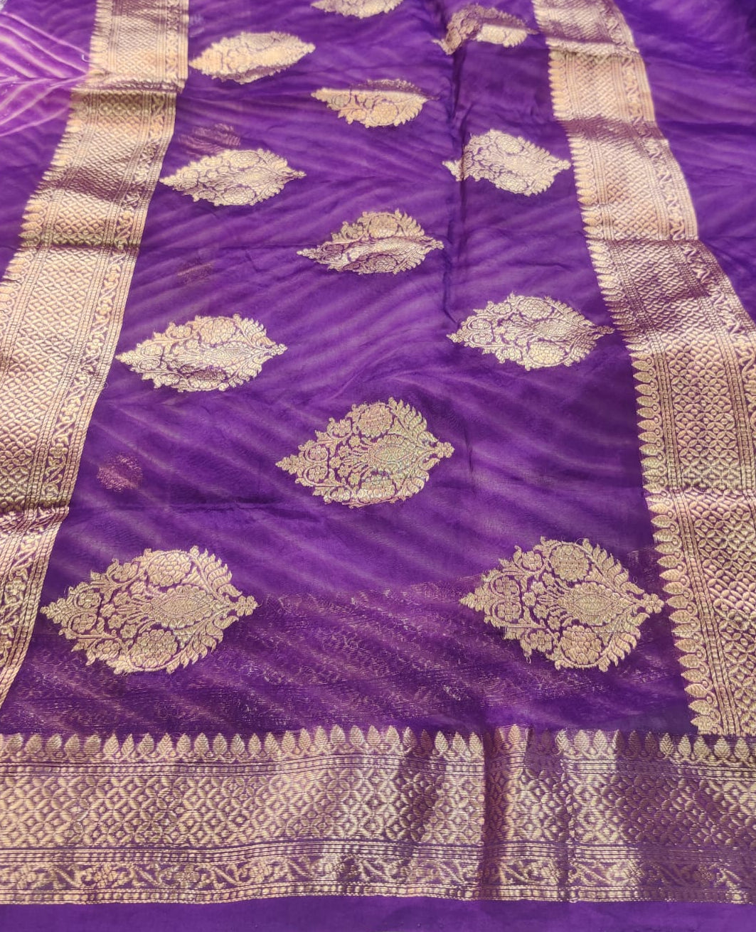 Banarasi Kora Organza Arashi Dyeing Kadua Interlock Weaving Designer Saree