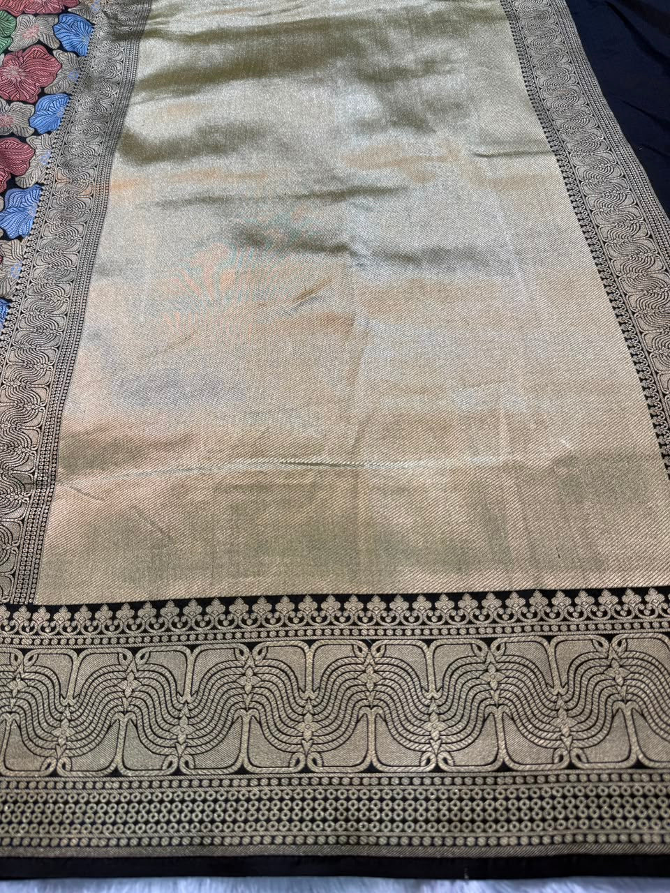 Banarasi Pure Handloom Katan Silk Multicolor Floral Ambani-Style Saree