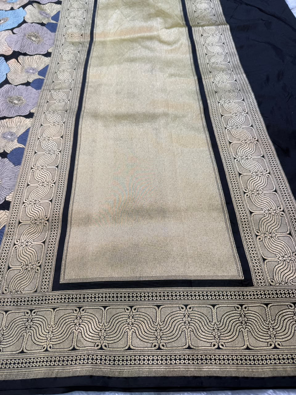 Banarasi Pure Handloom Katan Silk Multicolor Floral Ambani-Style Saree