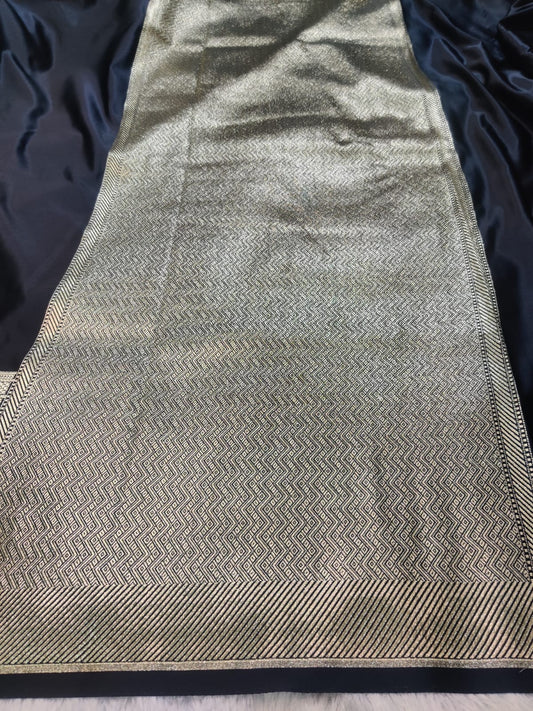 Banarasi Mashroo Satin Katan Silk Designer Saree – Banaras Ghat Zari Weave