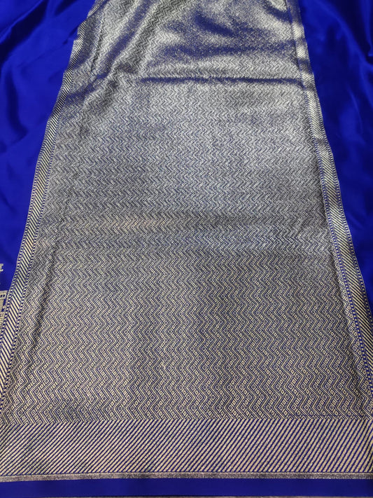 Banarasi Mashroo Satin Katan Silk Designer Saree – Banaras Ghat Zari Weave
