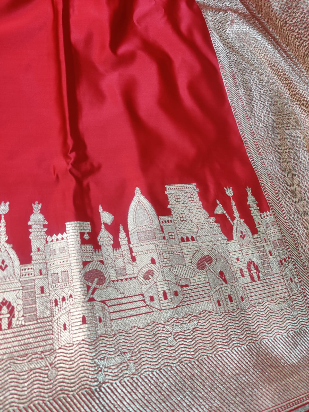 Mashru Satin Katan Silk Designer Banarasi Ghat Saree