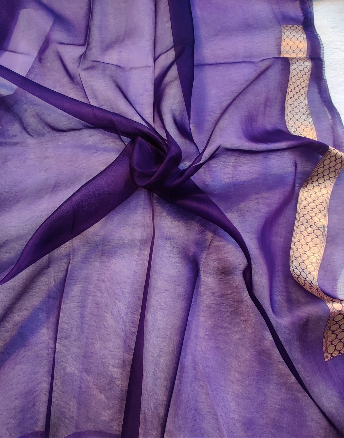 Banarasi 100% Pure Kora Organza Handwoven Medallion Saree