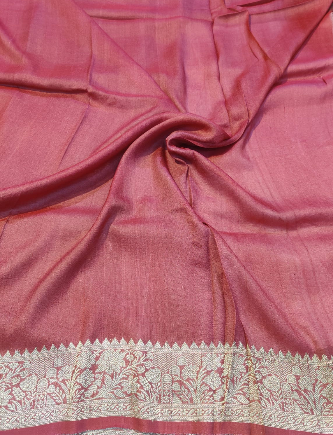 Banarasi Pure 100% Khaddi Tussar Georgette Handloom Kadua Sage Green Floral Buti Saree