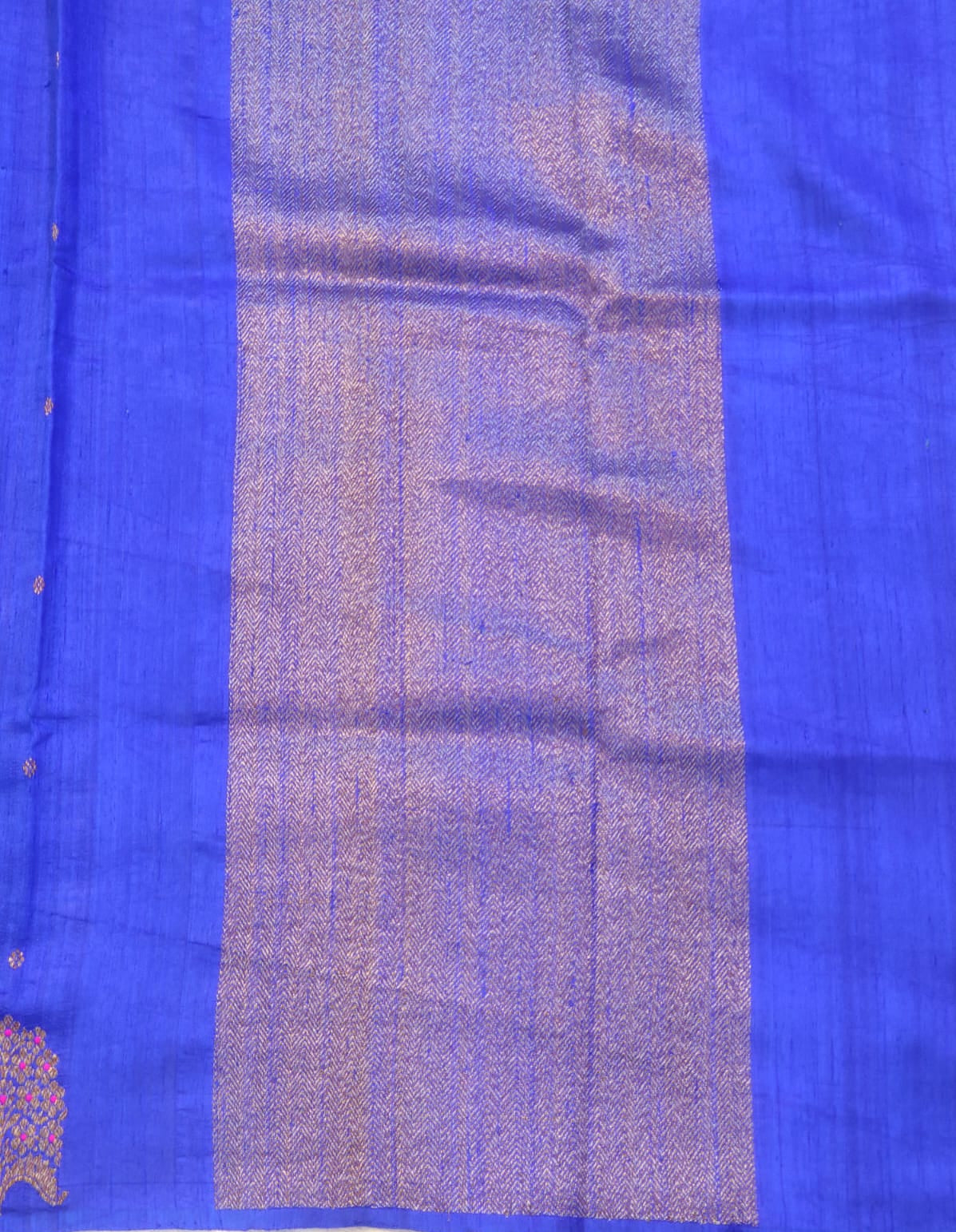 Banarasi 100% Pure Raw Silk Handloom Royal Blue Tree of Life Zari Saree