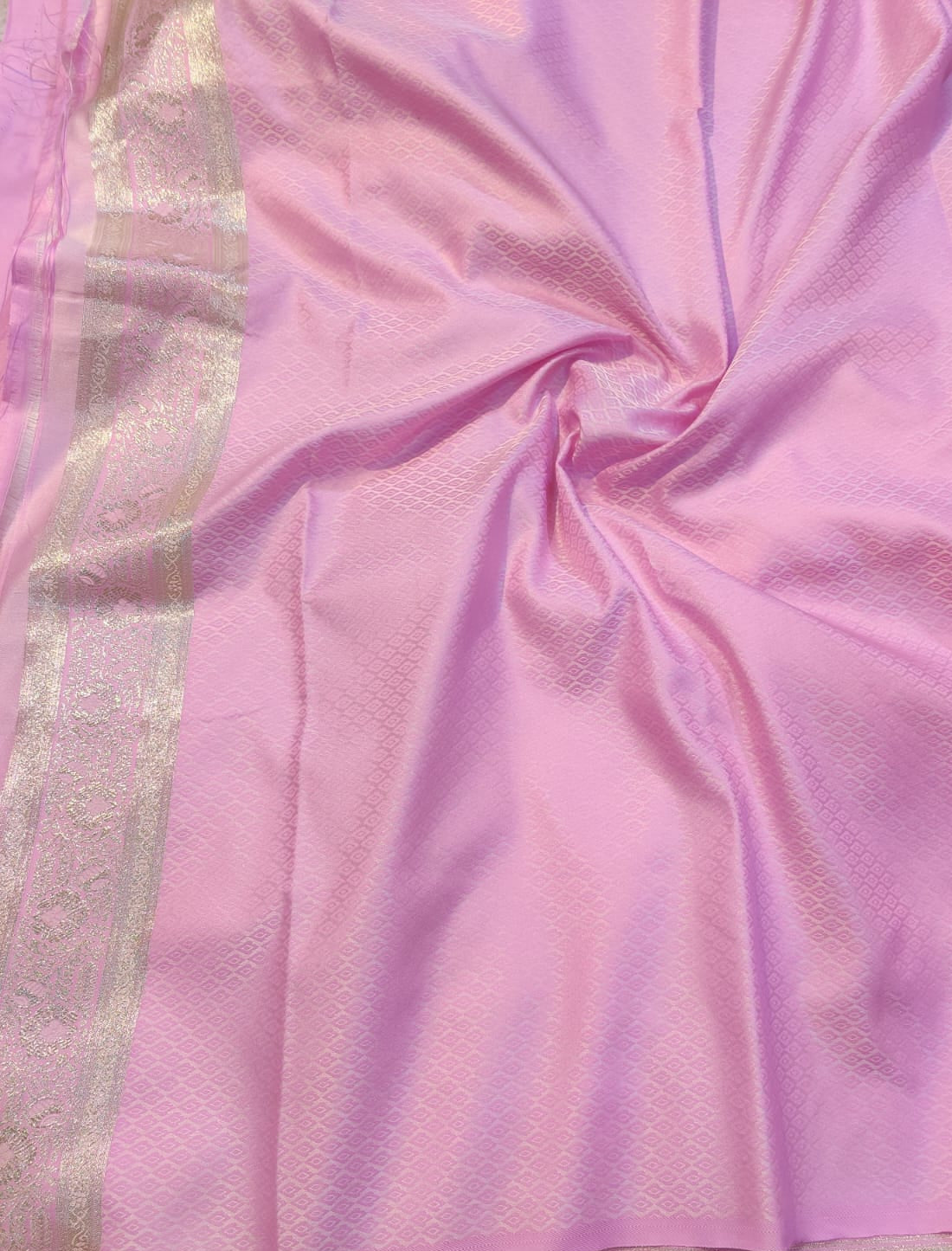 Banarasi Mix Katan Silk Saree with Paisley Floral Bootis and Meenakari Kalga Corner Pallu