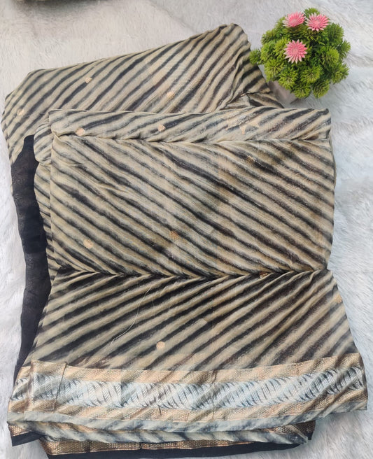 Banarasi Kora Organza Arashi Dyeing Kadua Interlock Weaving Designer Saree