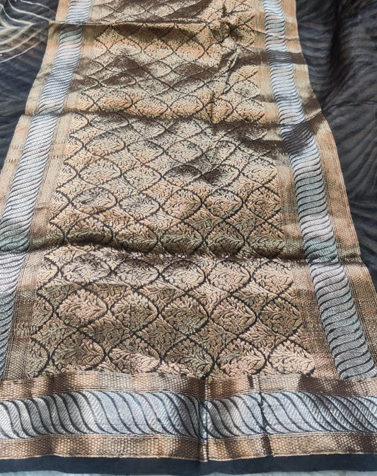 Banarasi Kora Organza Arashi Dyeing Kadua Interlock Weaving Designer Saree