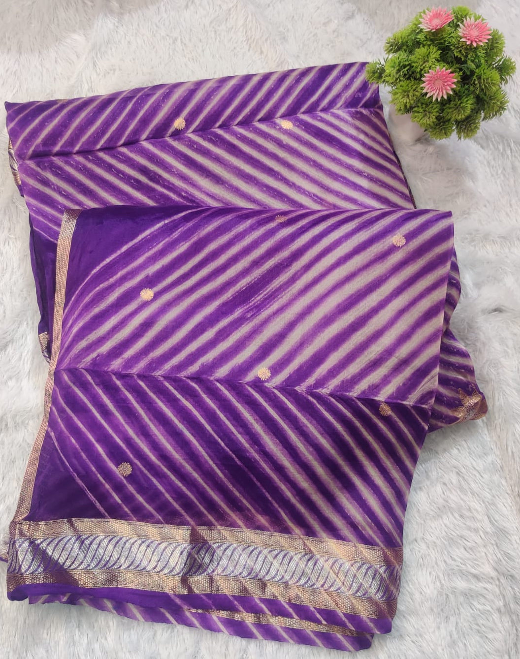 Banarasi Kora Organza Arashi Dyeing Kadua Interlock Weaving Designer Saree