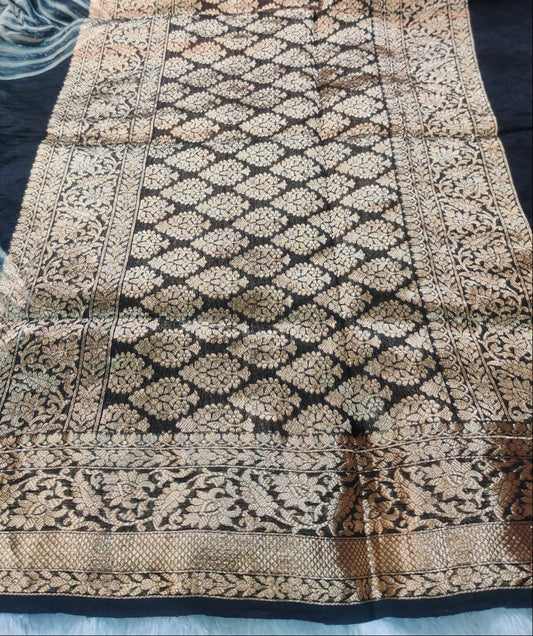 Banarasi Kora Organza Arashi Dyeing Kadua Interlock Weaving Designer Saree