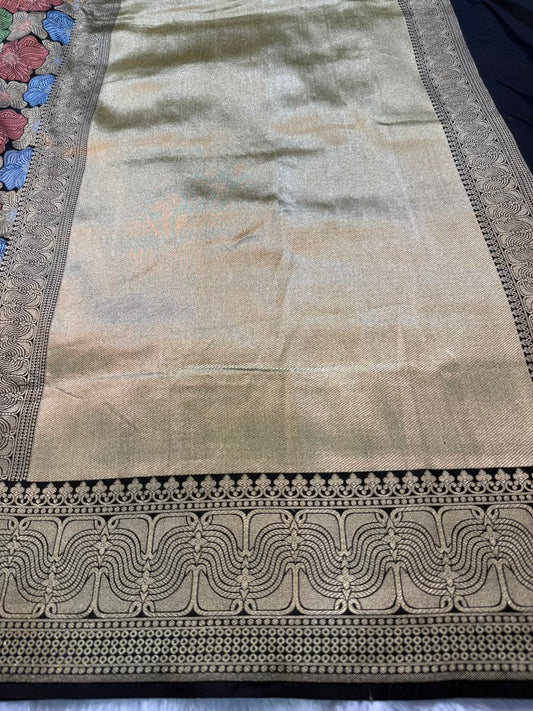 Banarasi Pure Handloom Katan Silk Multicolor Floral Ambani-Style Saree