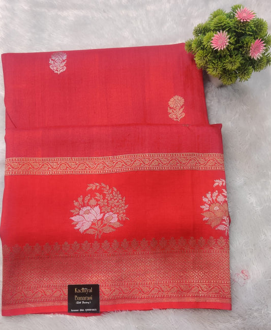 Banarasi Khaddi Tussar Silk Saree – Classic Zari Buti & Designer Border