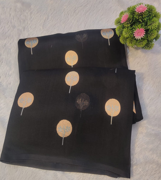 Banarasi 100% Pure Kora Organza Handwoven Buty Saree