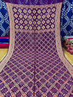 Royal Purple 100% Pure Georgette Banarasi Bandhej Saree with Traditional Floral Jaal