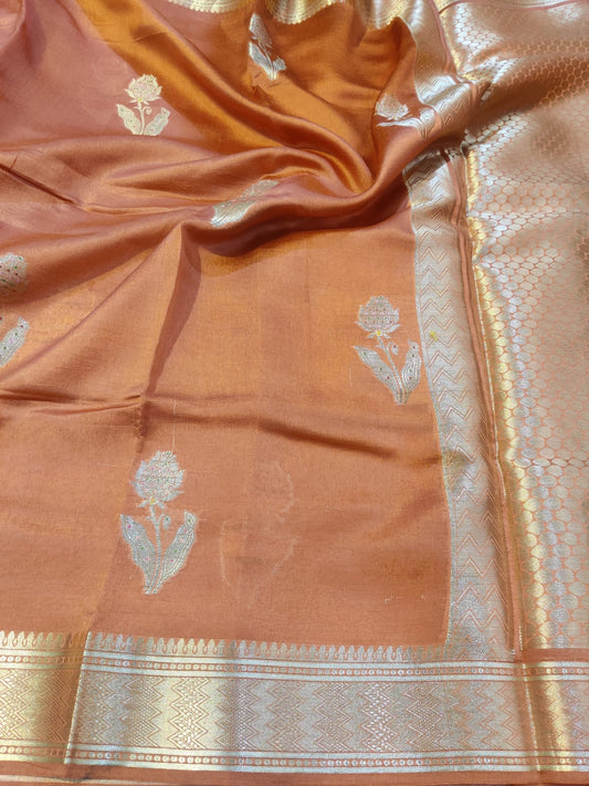 Banarasi 100% Pure Green Mango Silk Saree