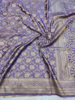 Banarasi Mix Katan Silk Saree with All-Over Floral Jaal and Scalloped Arch Zari Border