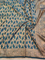 Banarasi Mix Katan Silk Saree with All-Over Floral Jaal and Traditional Paisley Zari Border