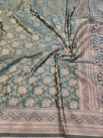 Banarasi Mix Katan Silk Saree with All-Over Floral Jaal and Scalloped Arch Zari Border