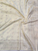 Banarasi Mix Katan Silk Saree with Paisley Floral Bootis and Intricate Silver Zari Brocade