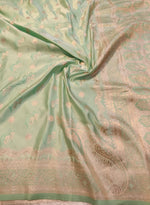 Banarasi Mix Katan Silk Saree with Paisley Floral Bootis and Meenakari Kalga Corner Pallu
