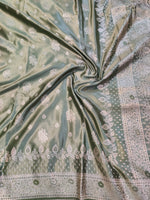 Banarasi Mix Katan Silk Saree with Floral Cluster Bootis and Meenakari Arch Pallu